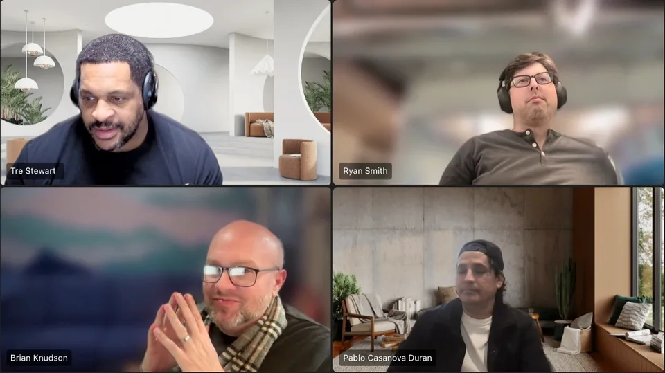 Baggage office hours video meeting with Tre Stewart and product partners